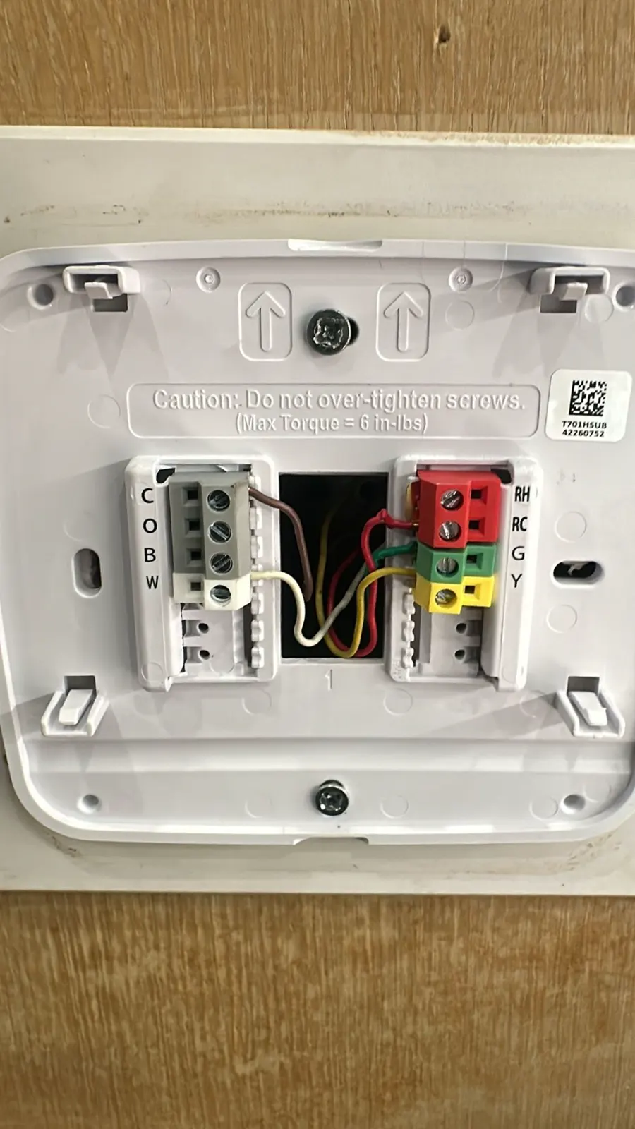 Thermostat base wiring