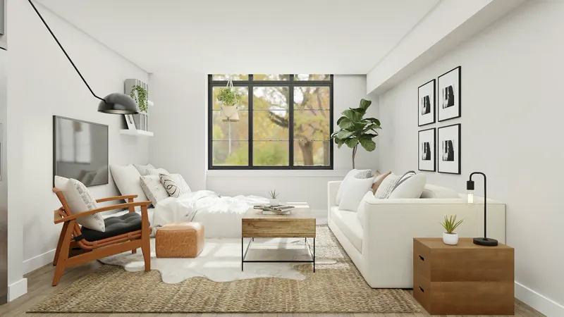 A white living room