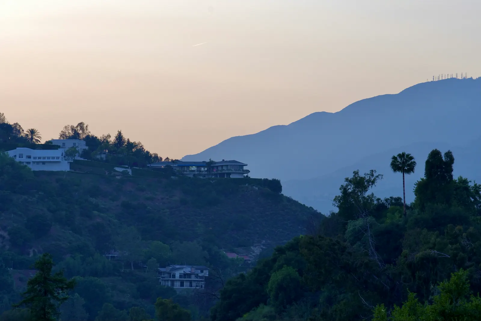 San Gabriel Valley foothills at dusk