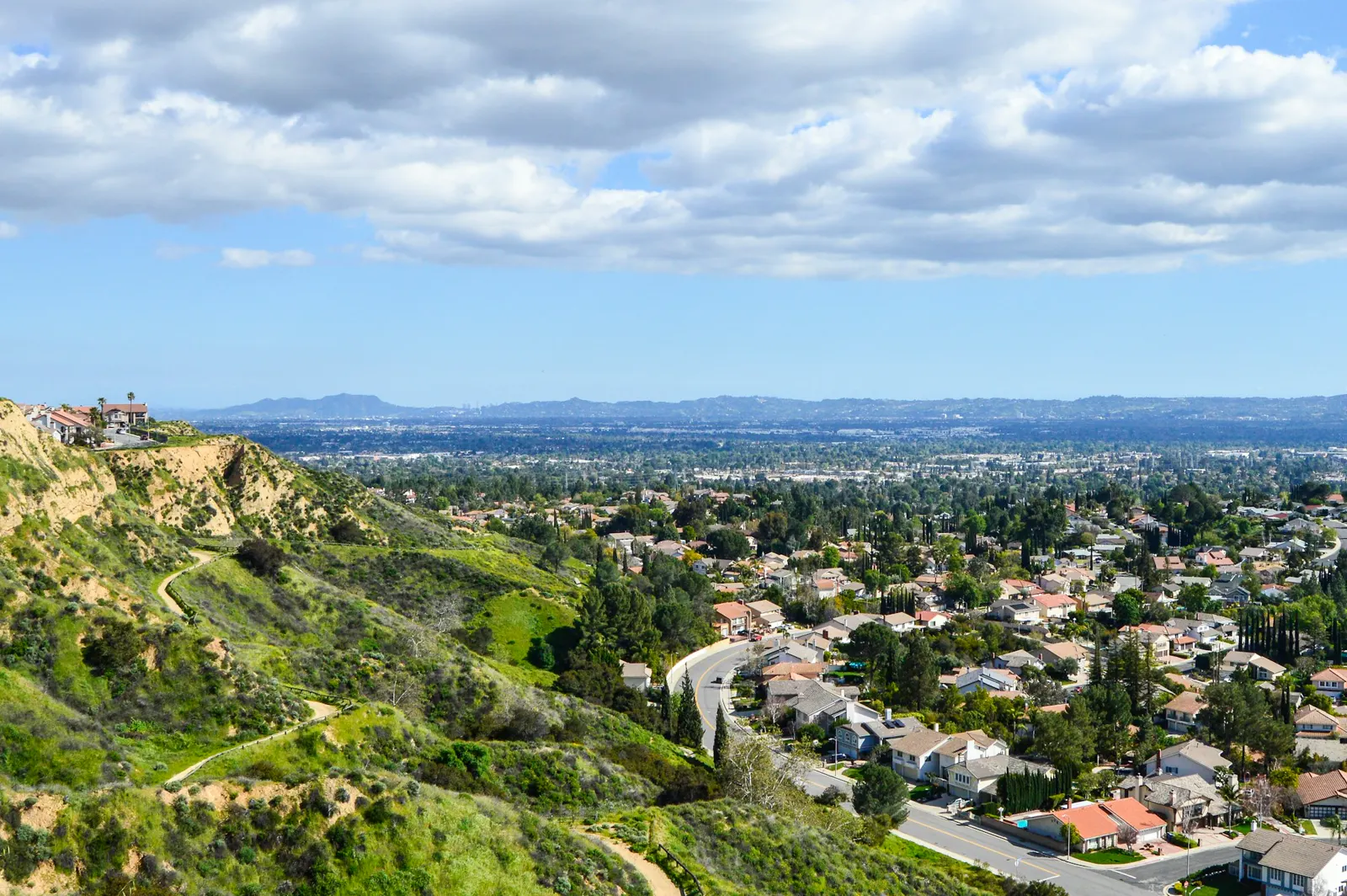 Hillside homes looking out over the San Fernando Valley