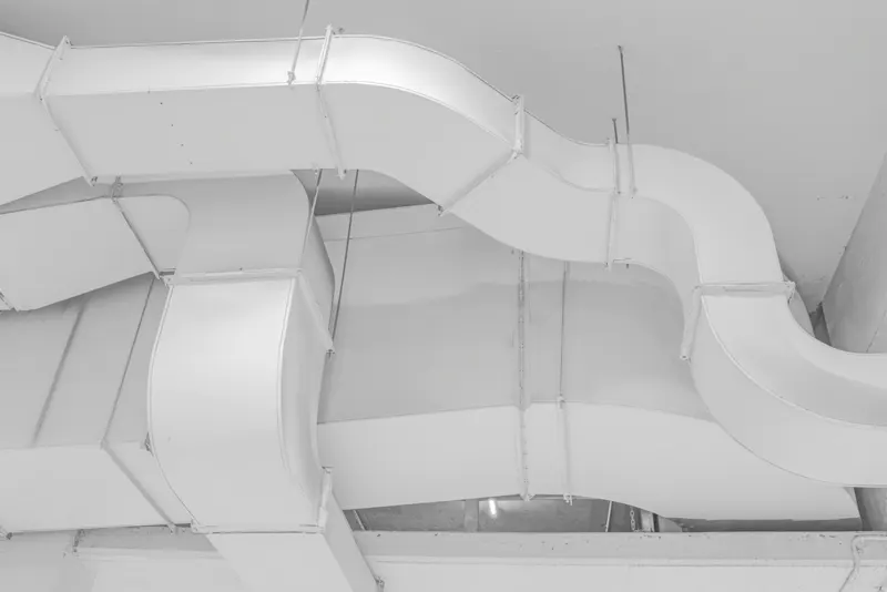 Ductwork below a ceiling