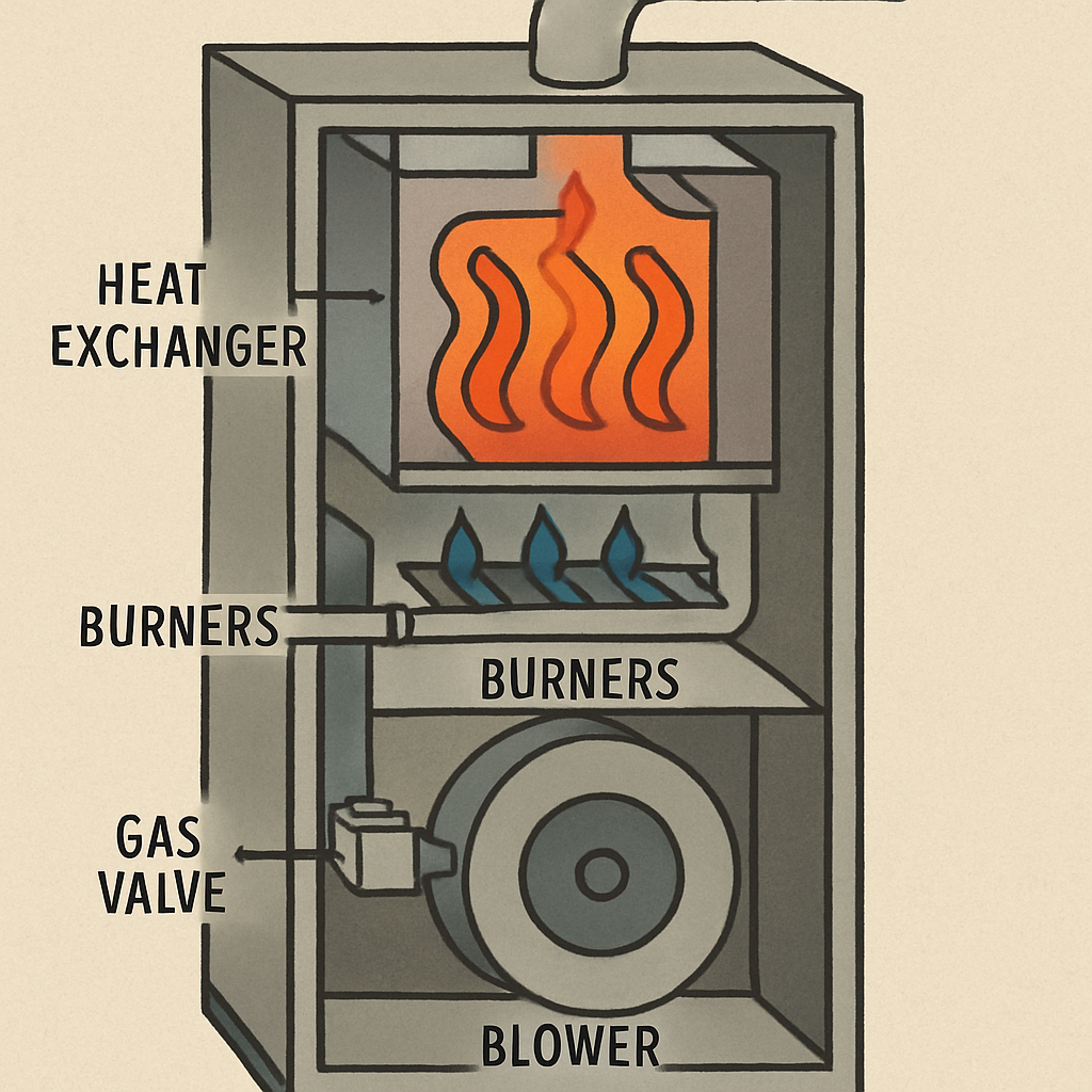 Gas furnace illustration