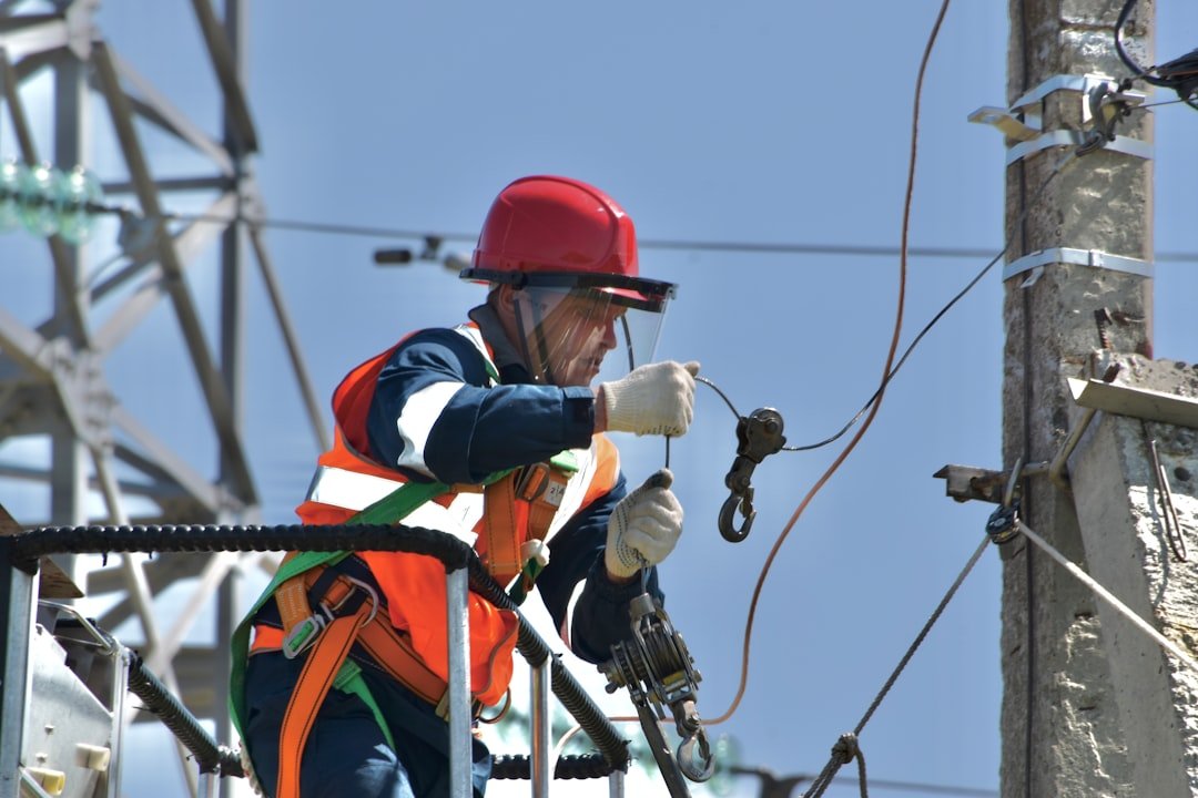 Technician performing maintenance on an air handler