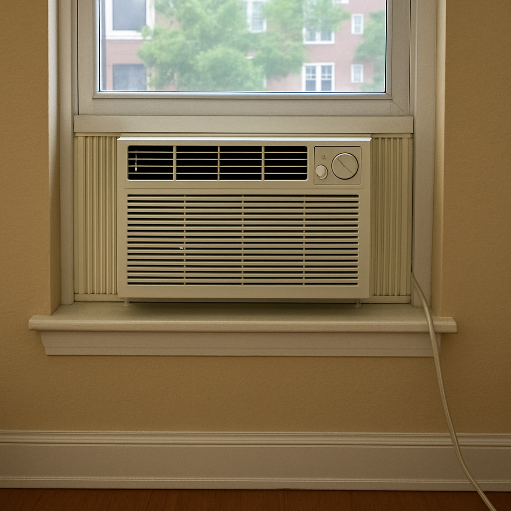 A standard window AC unit